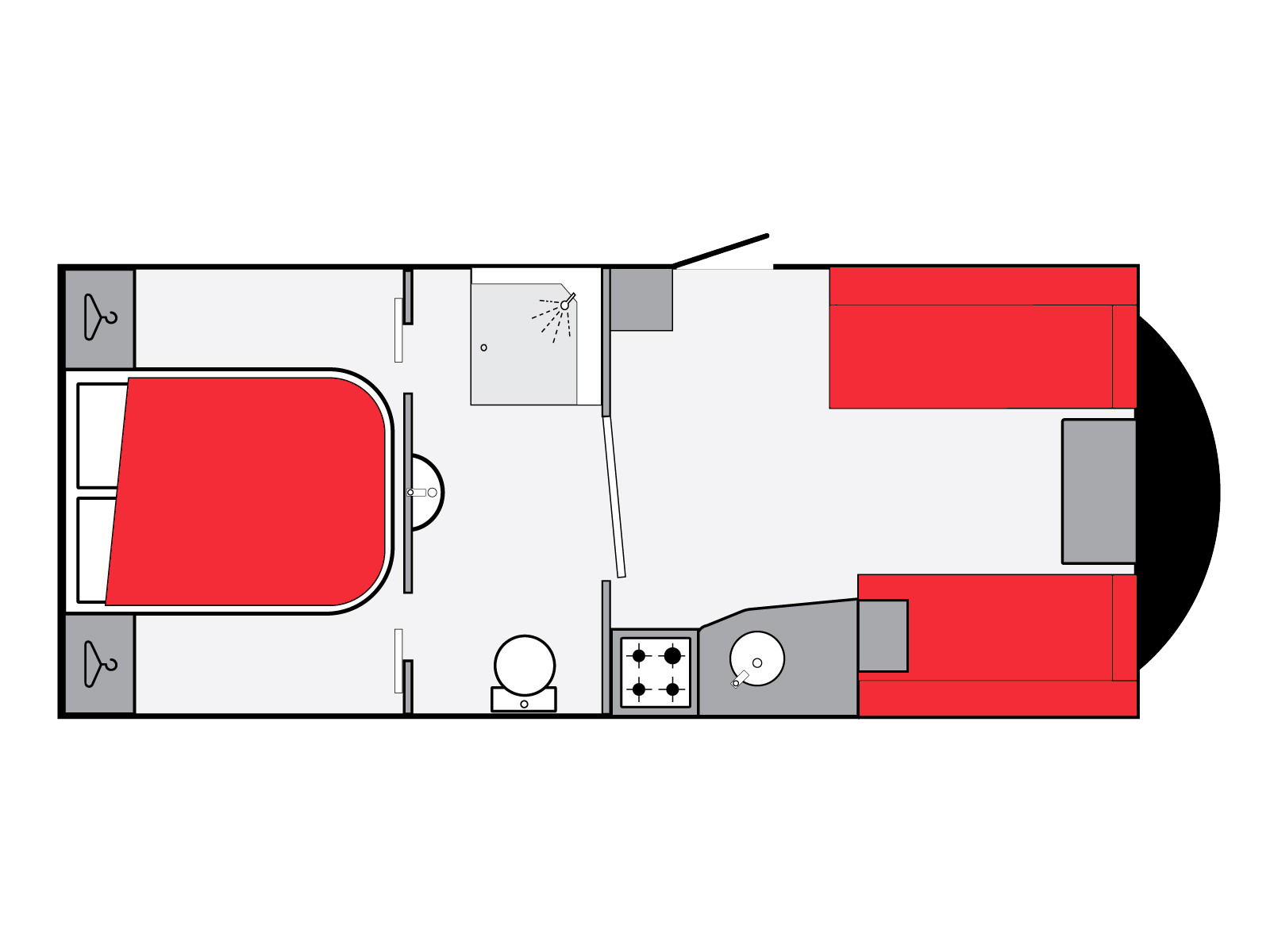 Rear Island Bed layout
