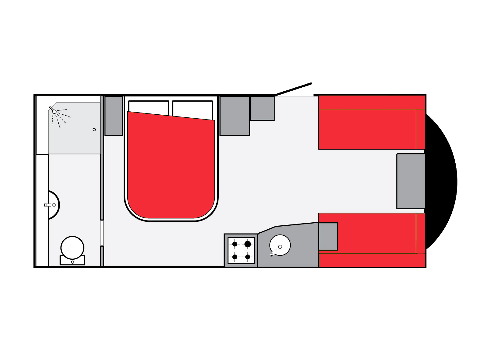 Transverse Island Bed Layout